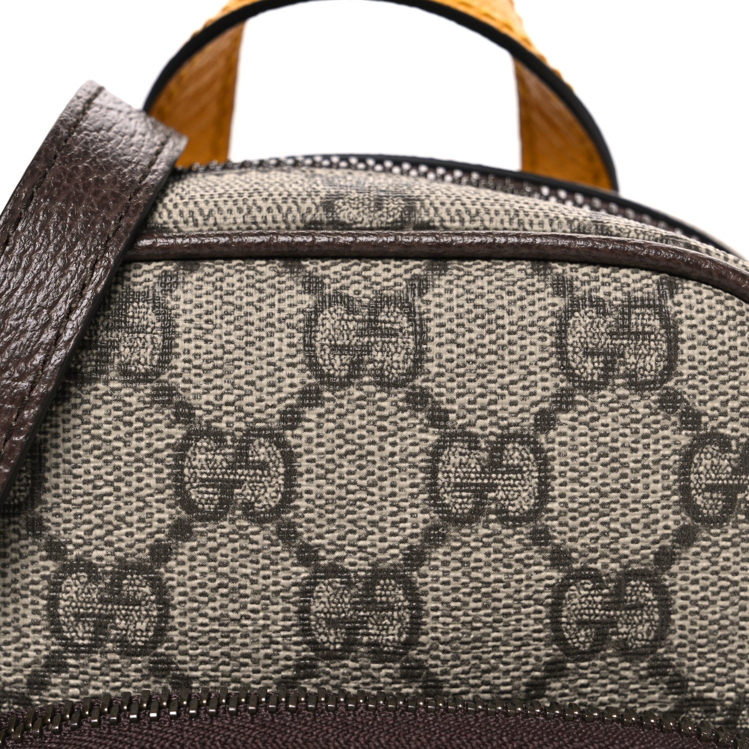 Gucci GG Supreme Monogram Mini Neo Vintage Double Zip Messenger Bag Beige New Acero Crop 7 of 9