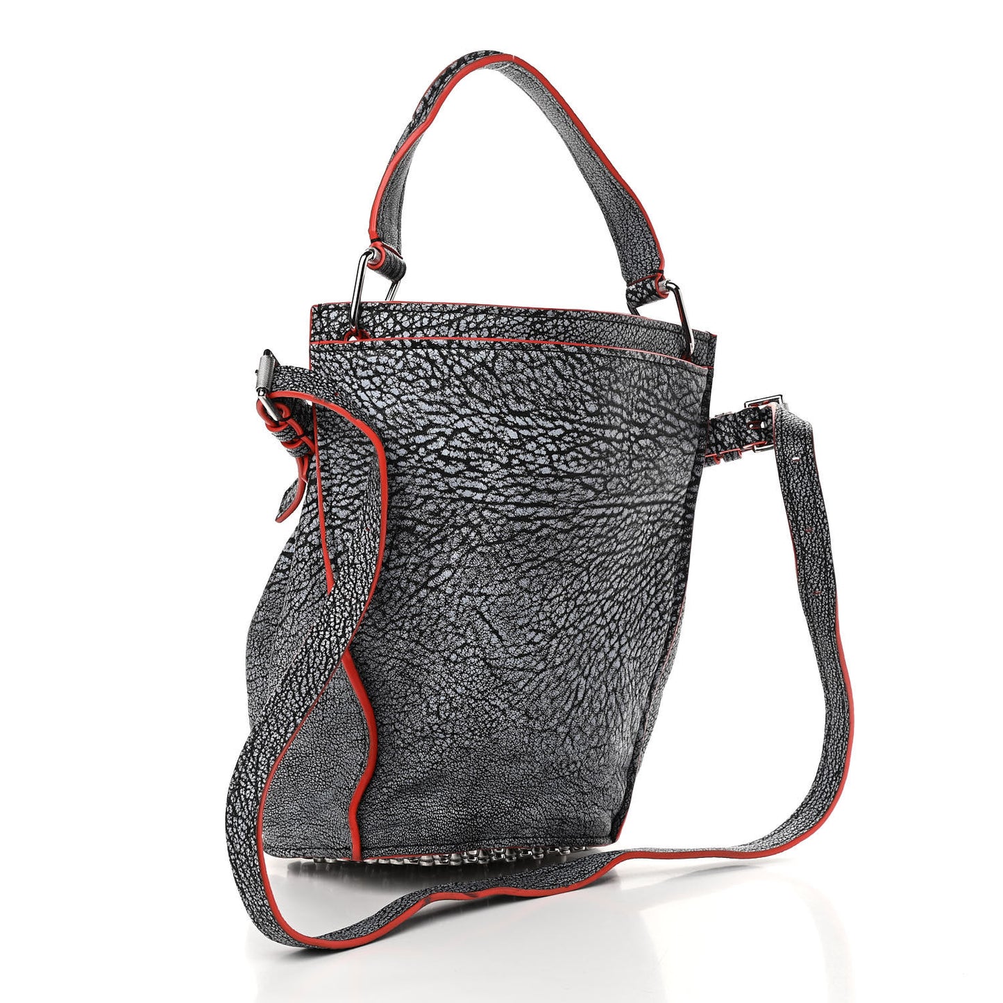 Pebbled Lambskin Bucket Bag Silver Hardware
