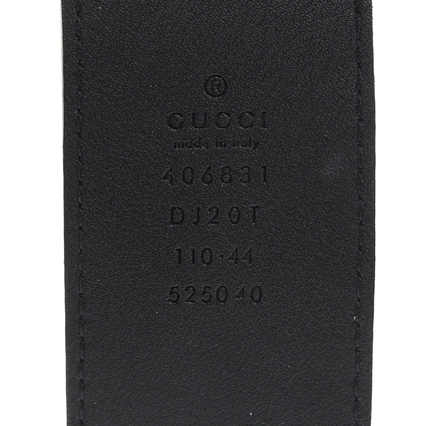 Textured Dollar Calfskin Double G 40mm Belt 110 44 Black
