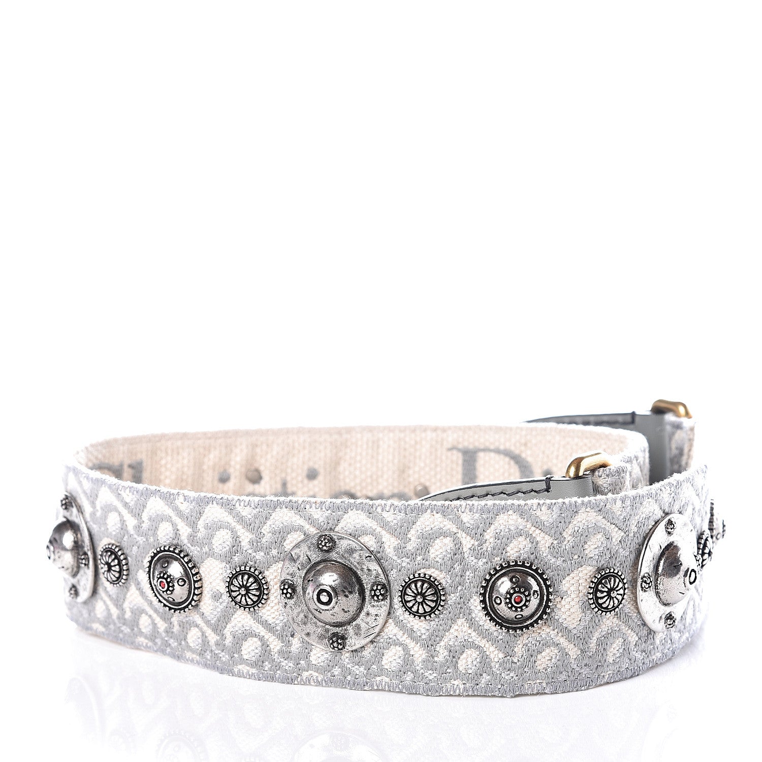 Christian Dior Oblique Studded Shoulder Strap Gris Multicolor 2 of 4