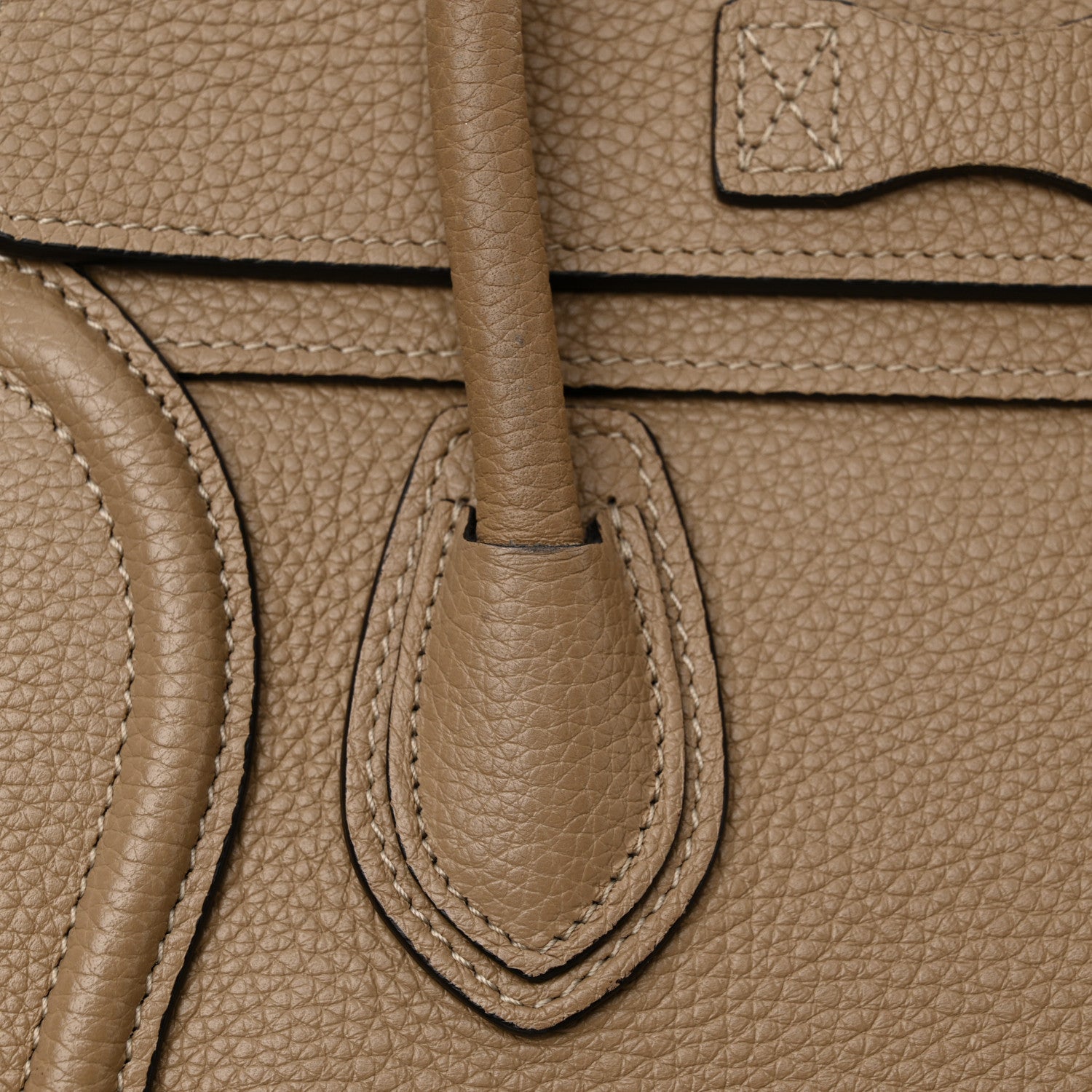 Celine Drummed Calfskin Nano Luggage Dune 11 of 15