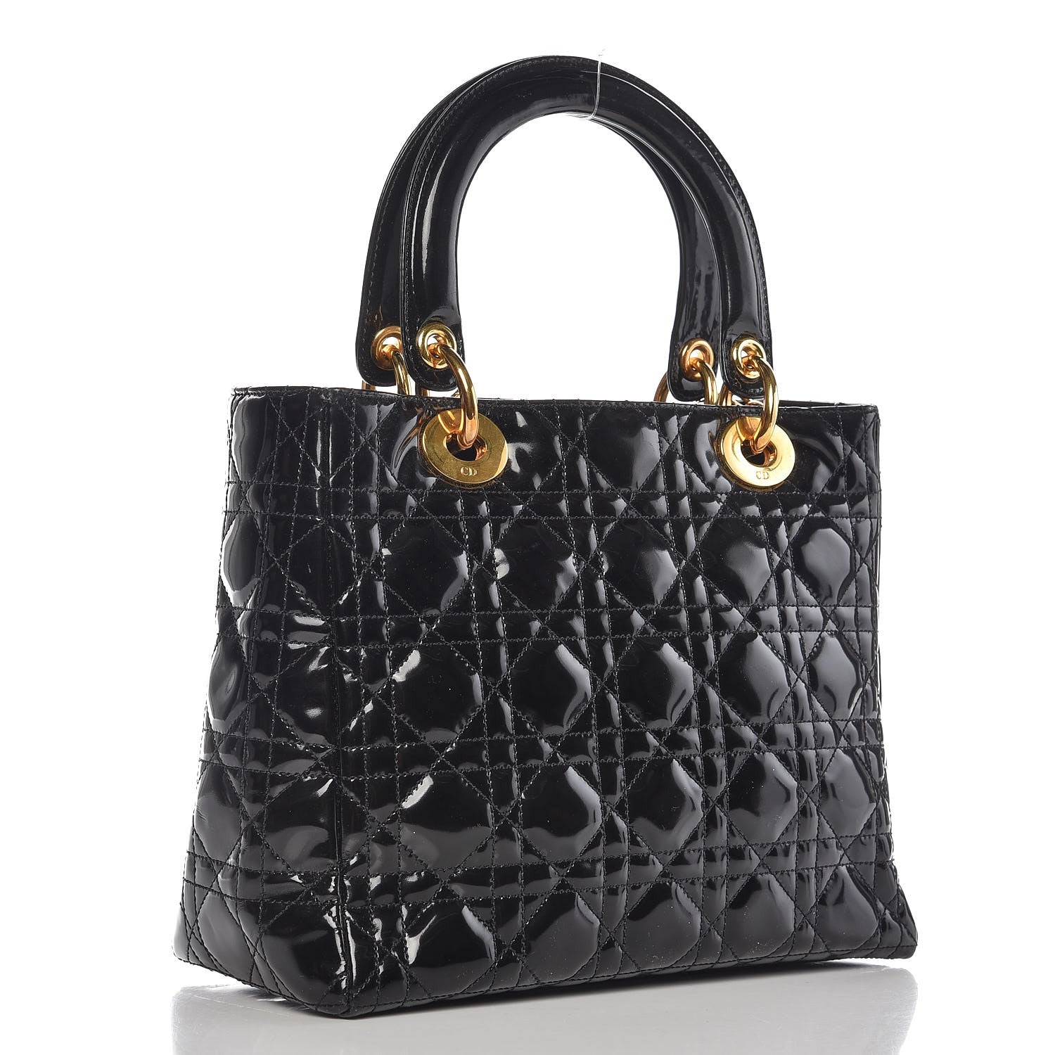 Christian Dior Patent Cannage Medium Lady Dior Black 3 of 8