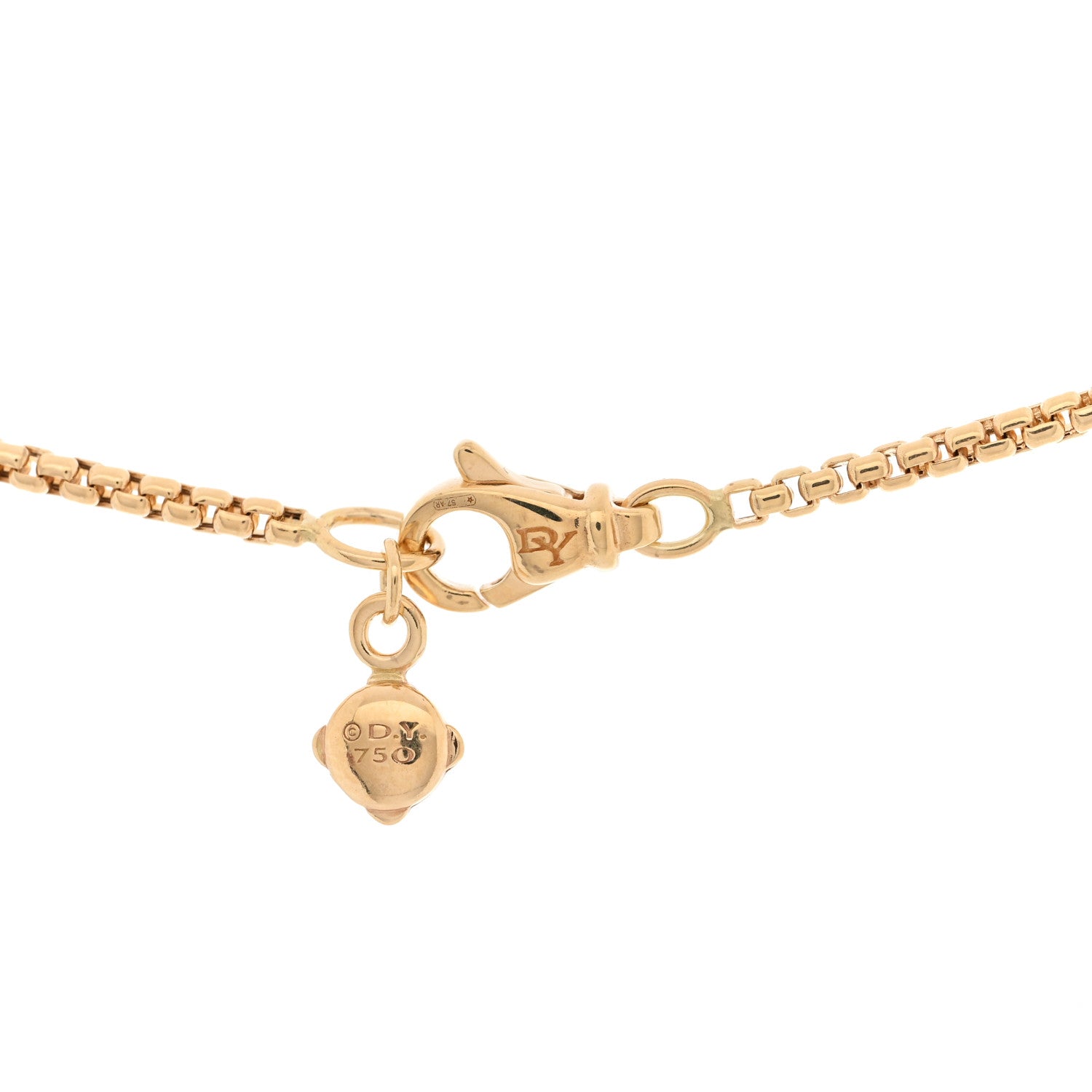 David Yurman 18K Yellow Gold 1.7mm Box Chain Necklace 18" 4 of 4