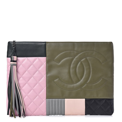 Chanel Lambskin Patchwork Large Cosmetic Case Multicolor 1 of 13