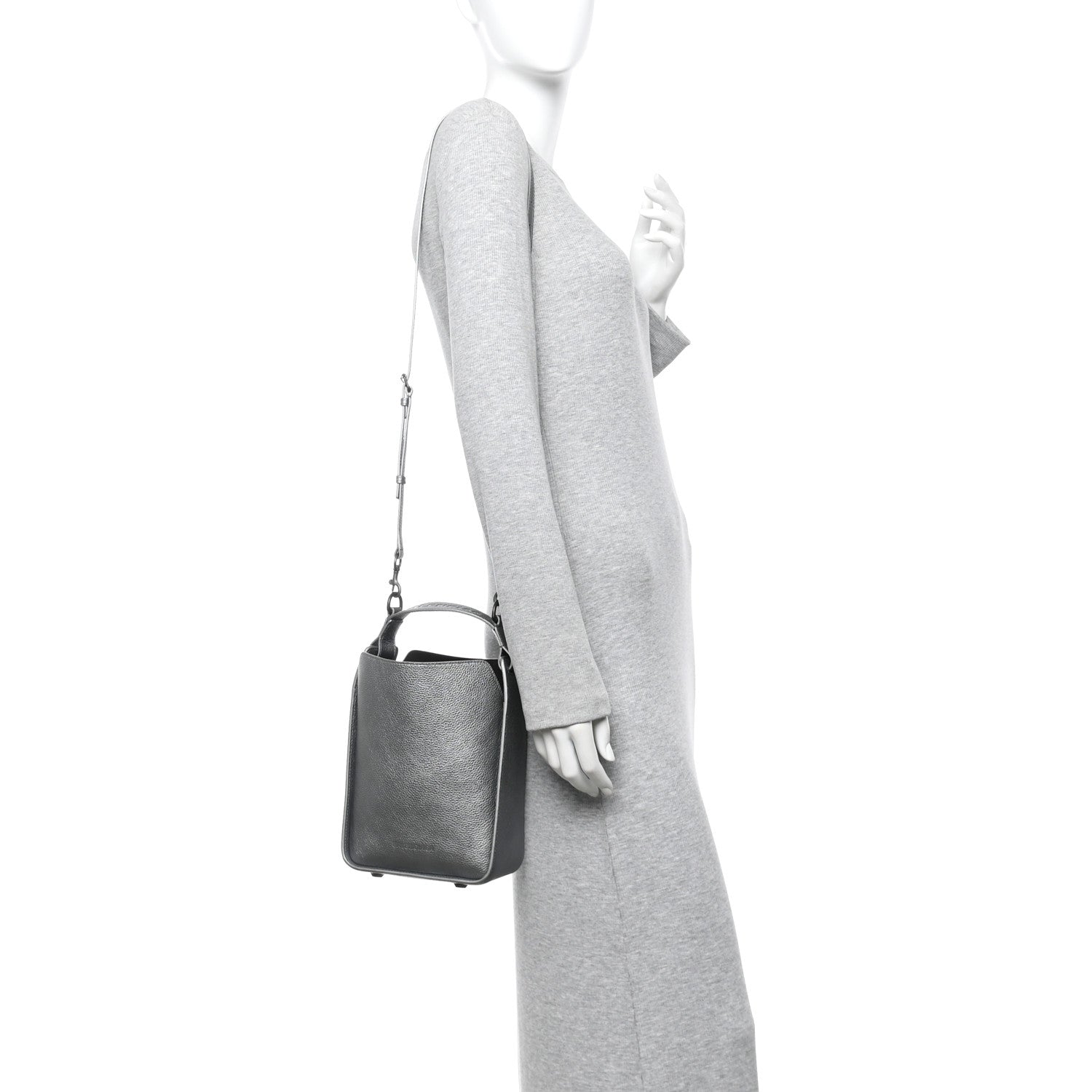 Balenciaga Metallic Calfskin XS Tool 2.0 North-South Tote Silver 2 of 14