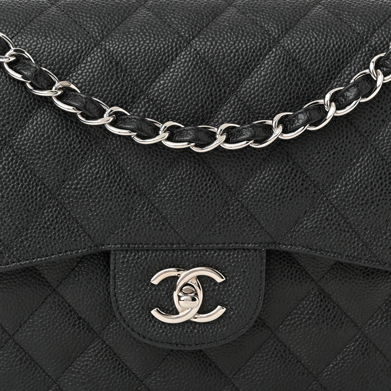 Chanel Caviar Quilted Jumbo Double Flap Black 8 of 10