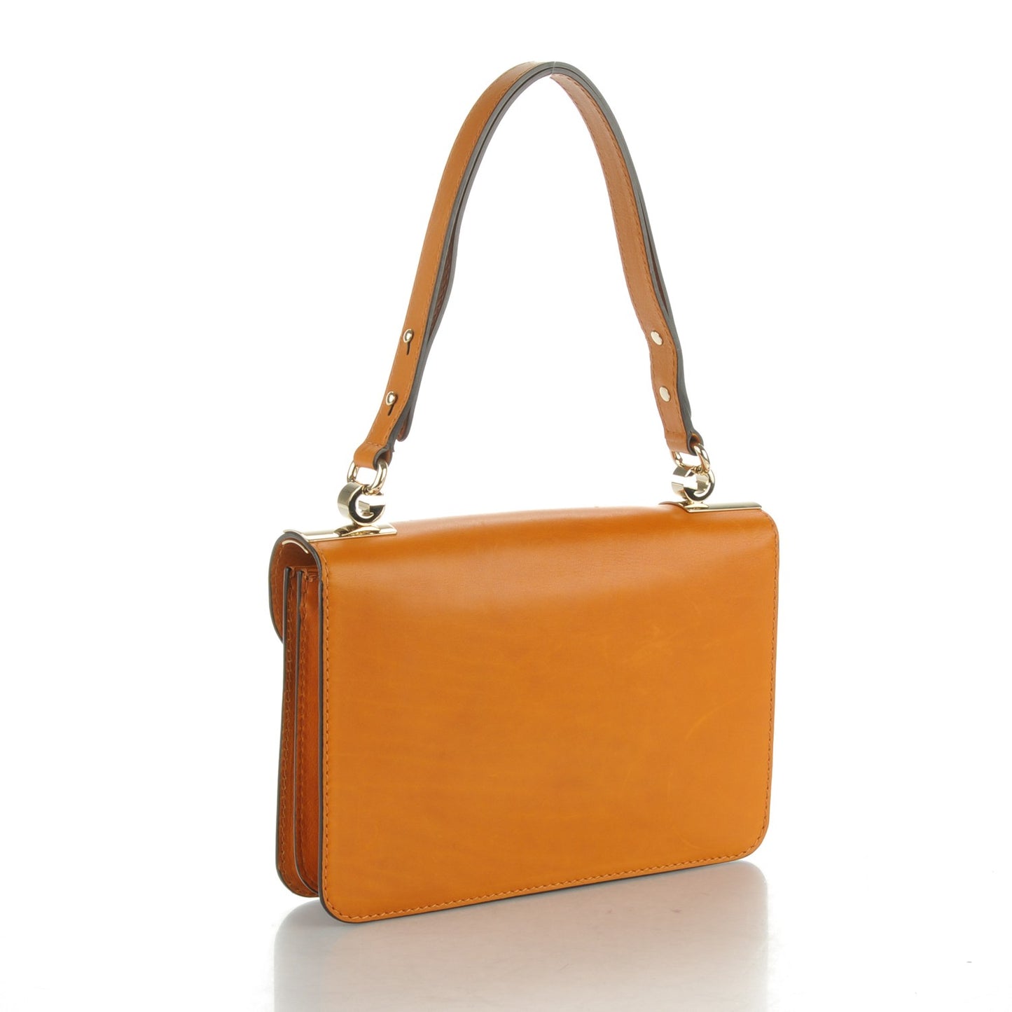 Calfskin Medium 1973 Shoulder Flap Bag Orange
