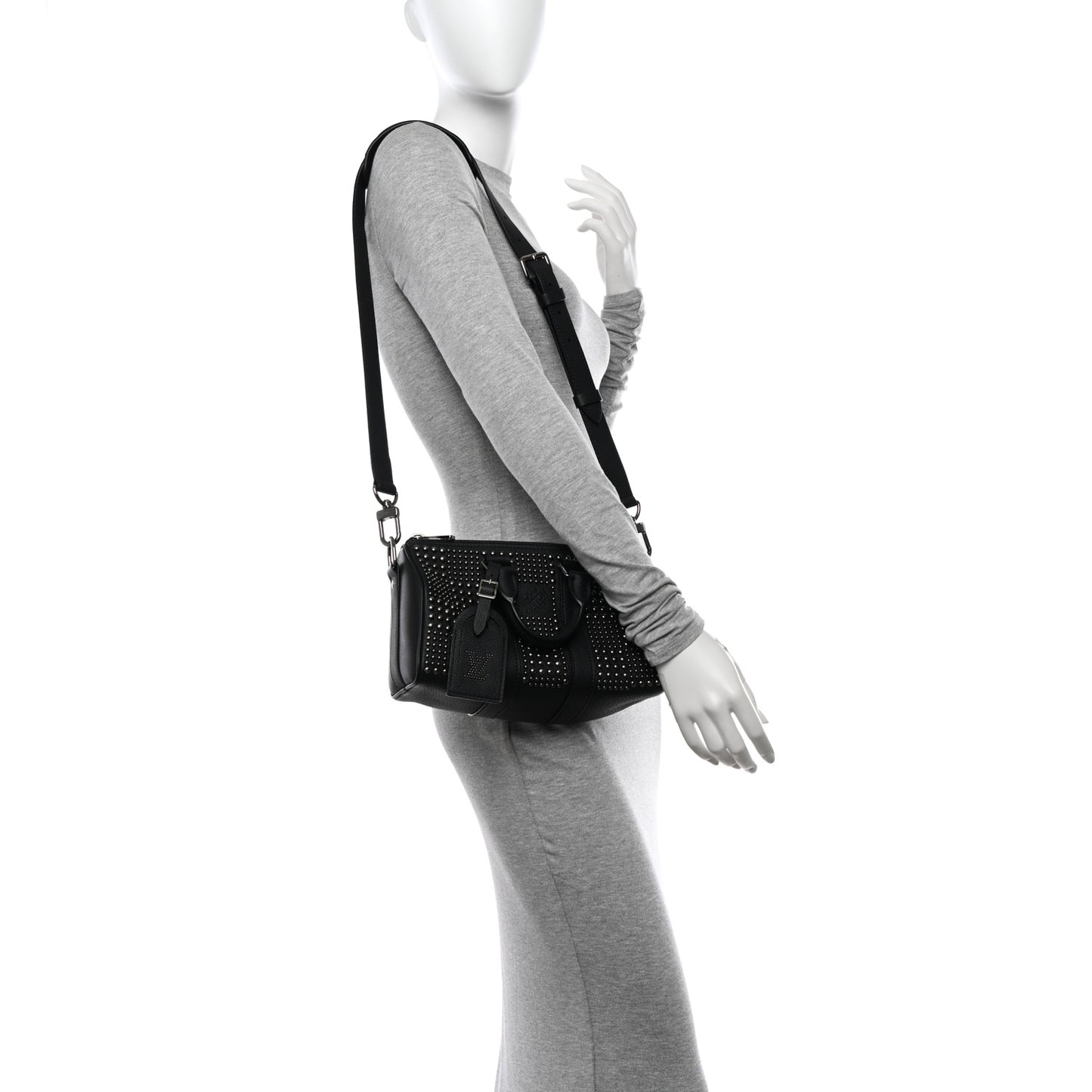 Calfskin Studded Keepall Bandouliere 25 Black