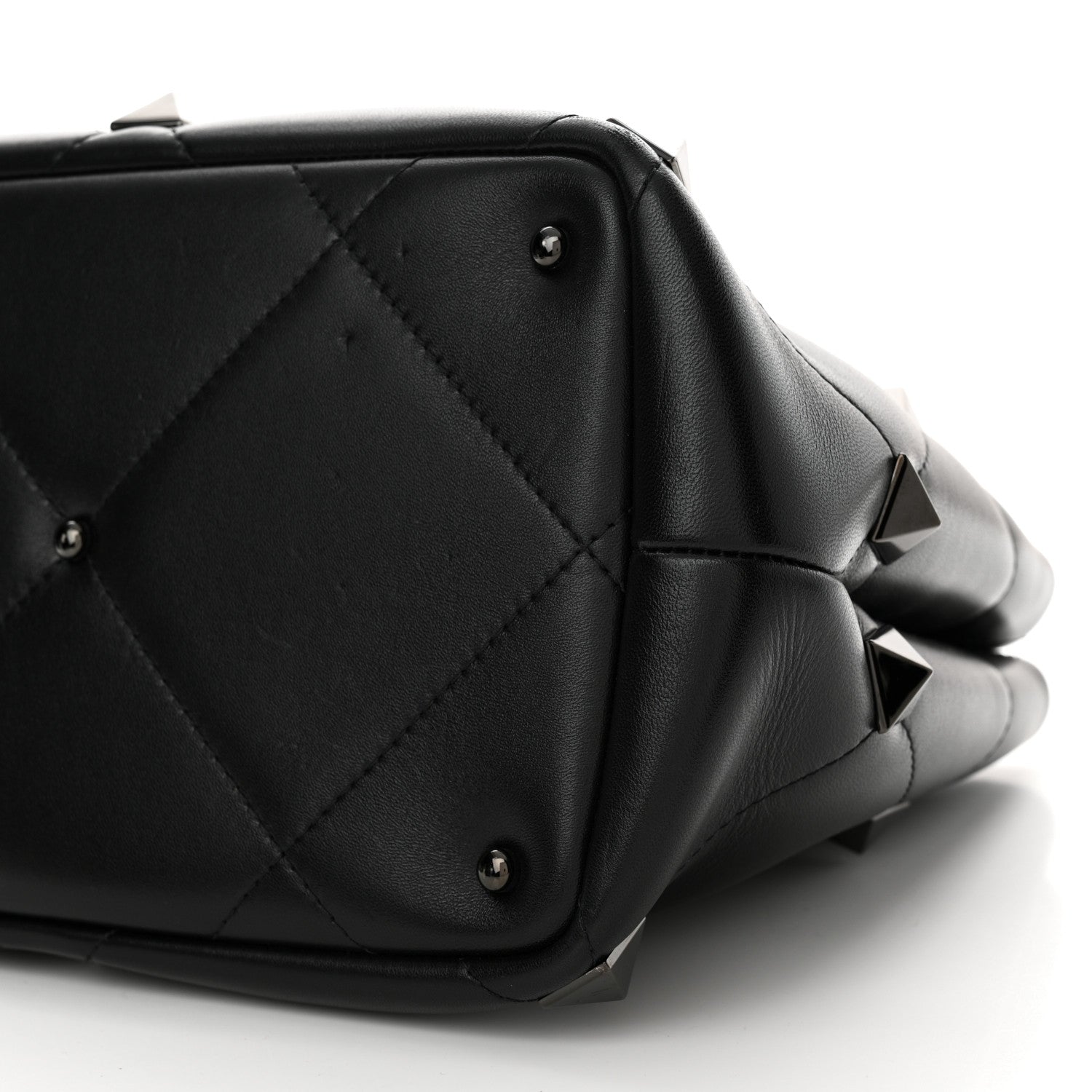 Valentino Garavani Nappa Monochrome Roman Stud The Handle Bag Black 10 of 12
