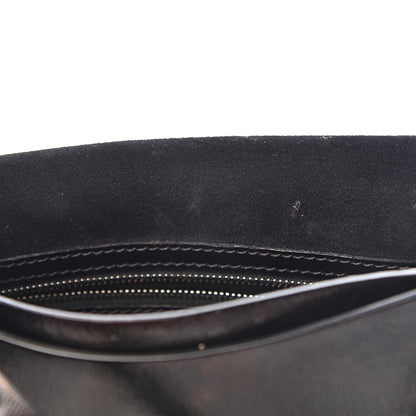 Valentino Garavani Craquele Calfskin Rockstud Shoulder Flap Messenger Bag Black 7 of 14
