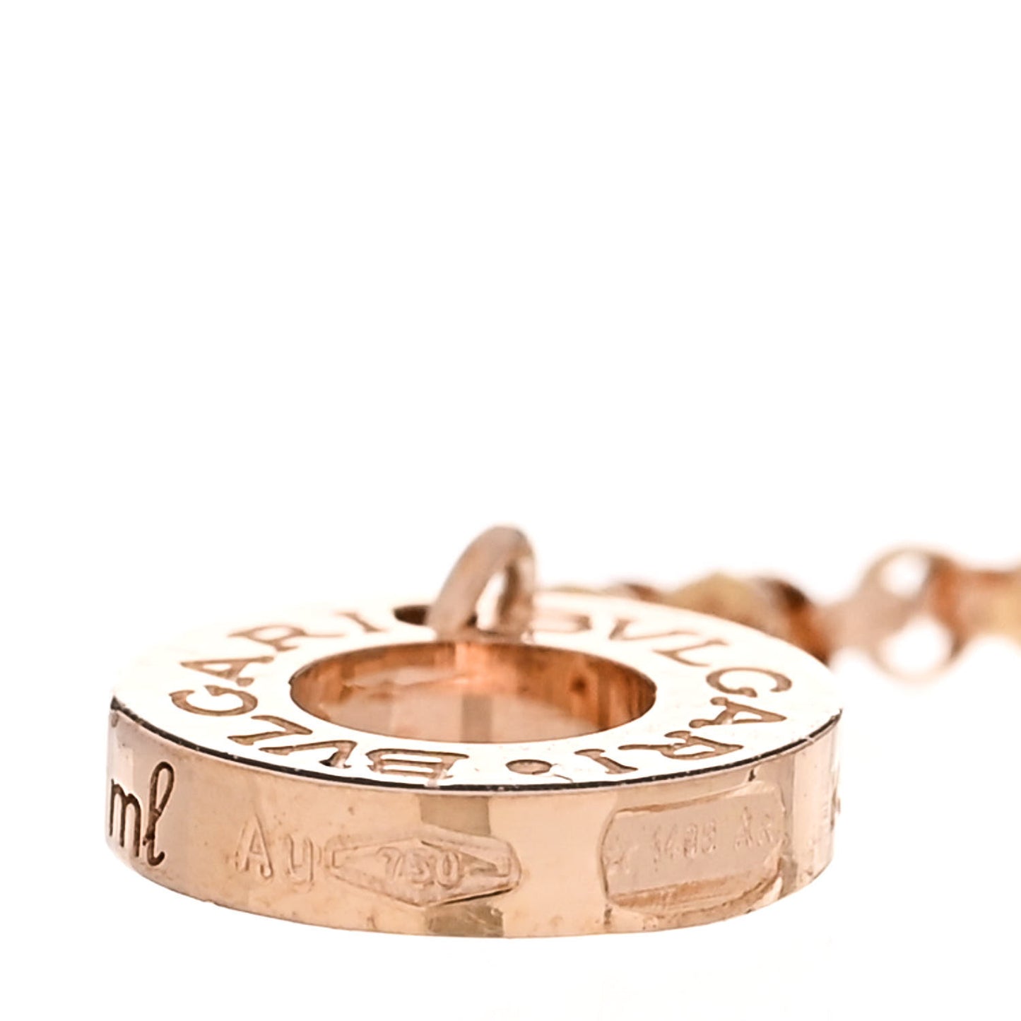 18K Rose Gold Mother of Pearl Bvlgari Bvlgari Engravable Bracelet ML