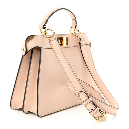 Fendi Vitello Seta Shiny Nappa Plexiglass Small Peekaboo I SEE U Satchel Poudre 3 of 10
