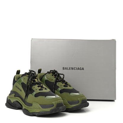 Balenciaga Fabric Mesh Mens Triple S Sneakers 42 Black Kaki 10 of 10