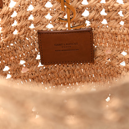 Saint Laurent Raffia Calfskin Small Panier Tote Naturel 6 of 11