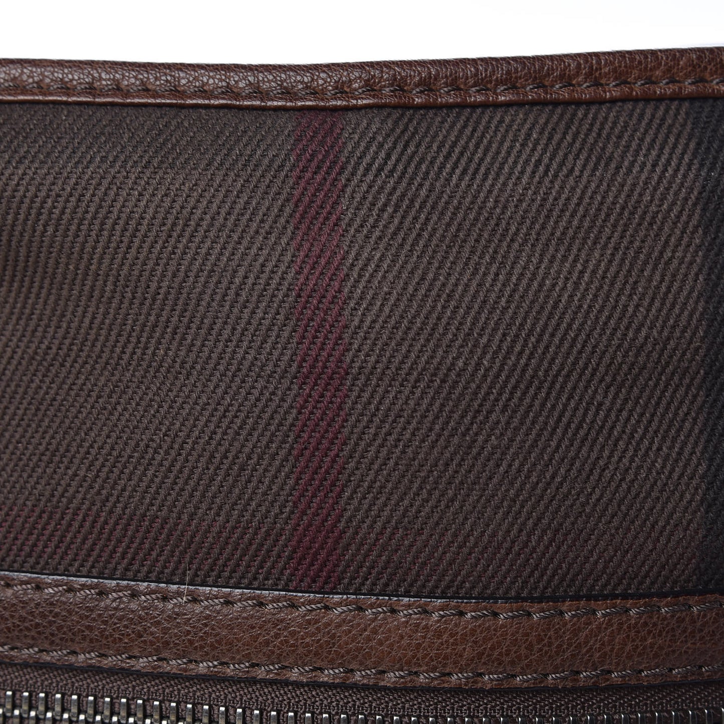 Overdyed Canvas House Check Flat Crossbody Messenger Bag Dark Brown