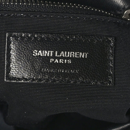 Saint Laurent Lambskin Quilted Toy Loulou Puffer Monogram Chain Satchel Black 6 of 9