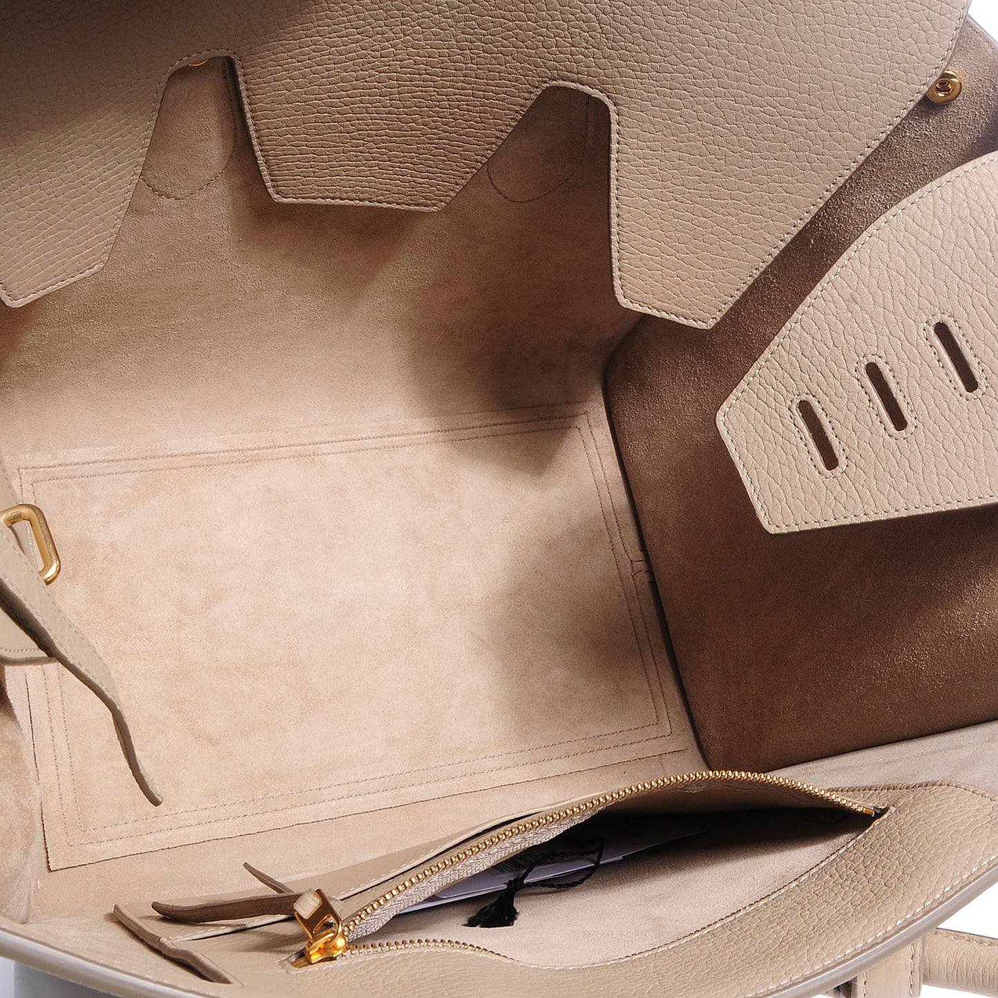 Small Grained Calfskin Tie Knot Tote Light Taupe