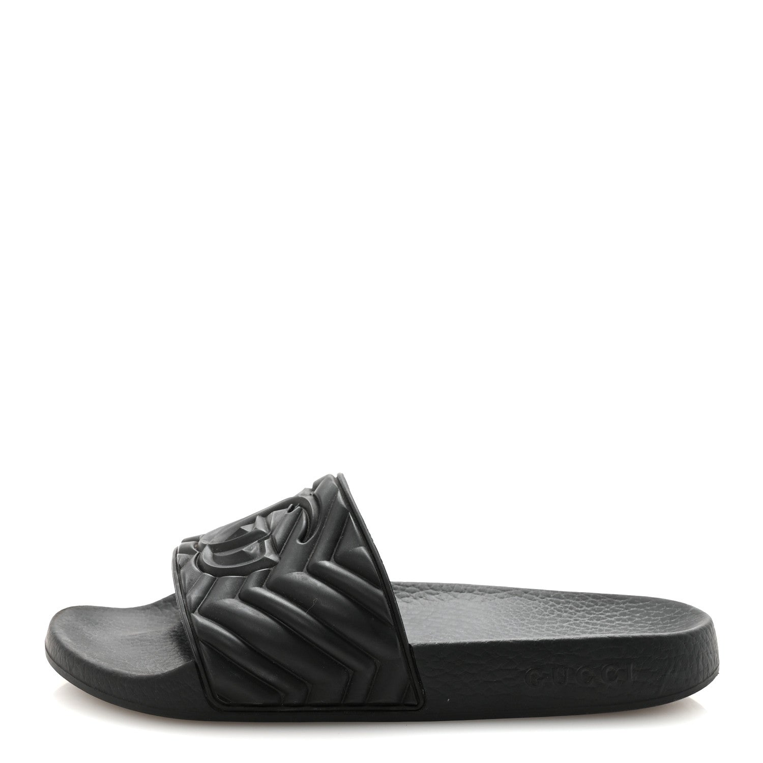 Gucci Rubber Matelasse Interlocking G Mens Slide Sandals 6 Black 1 of 7