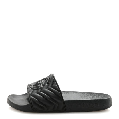 Gucci Rubber Matelasse Interlocking G Mens Slide Sandals 6 Black 1 of 7