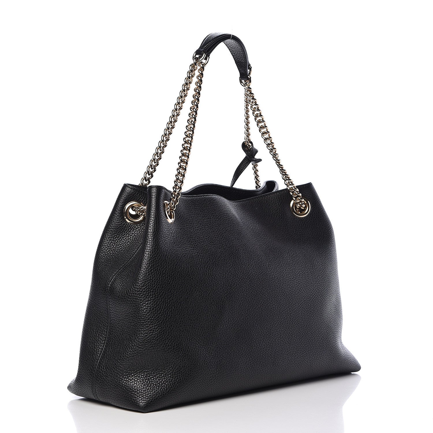 Gucci Pebbled Calfskin Medium Soho Chain Shoulder Bag Black 3 of 13