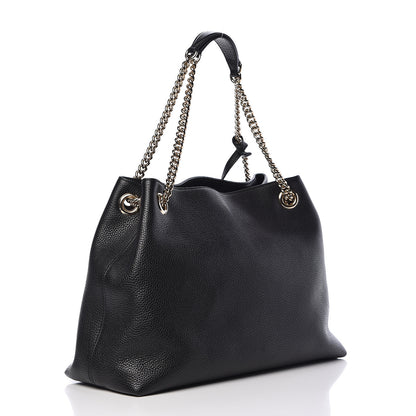 Gucci Pebbled Calfskin Medium Soho Chain Shoulder Bag Black 3 of 13