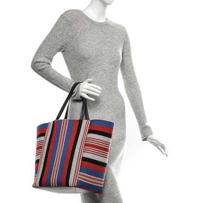 Celine Textile Striped Medium Horizontal Cabas Phantom Navy Blue 2 of 6