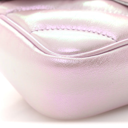 Gucci Iridescent Nappa Chevron Matelasse Super Mini GG Marmont Shoulder Bag Iridescent Escape Pink 8 of 9