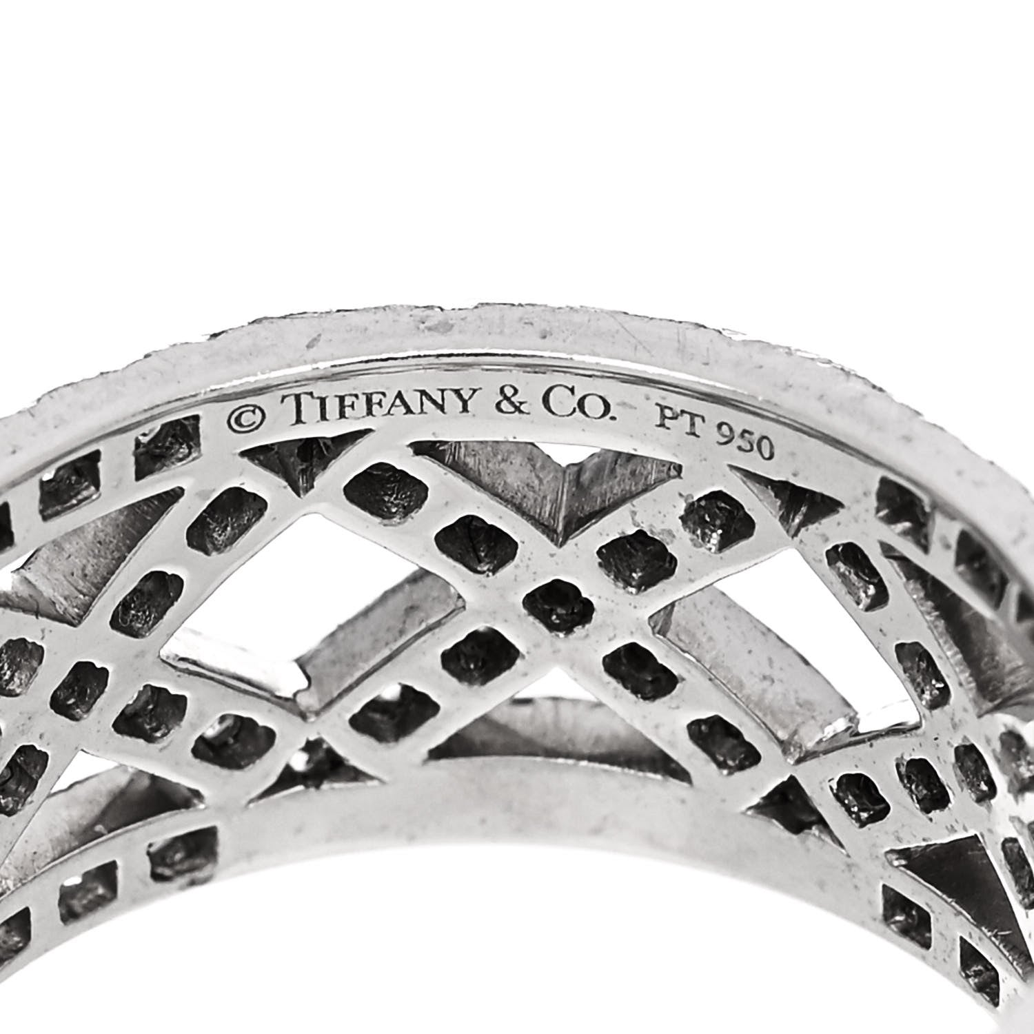 Tiffany Platinum Diamond Legacy Celebration Braided Band Ring 50 5.25 4 of 4