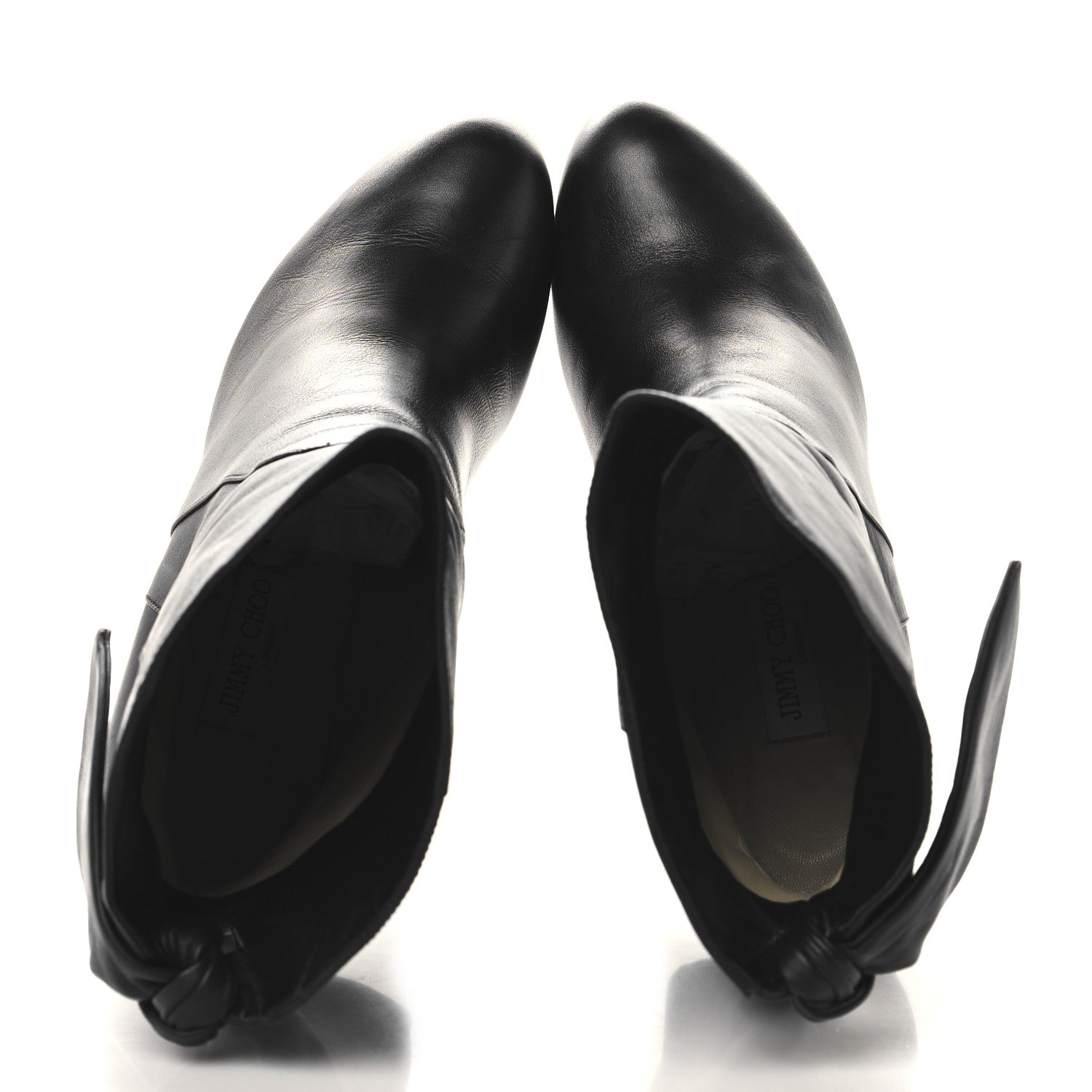 Jimmy Choo Smooth Calfskin Malene 85 Bow Ankle Boots 41 Black 2 of 9