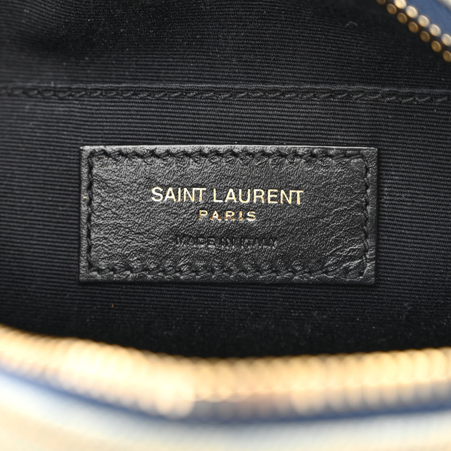 Saint Laurent Denim Quilted Monogram Round Crossbody Bag Rodeo Blue 6 of 11