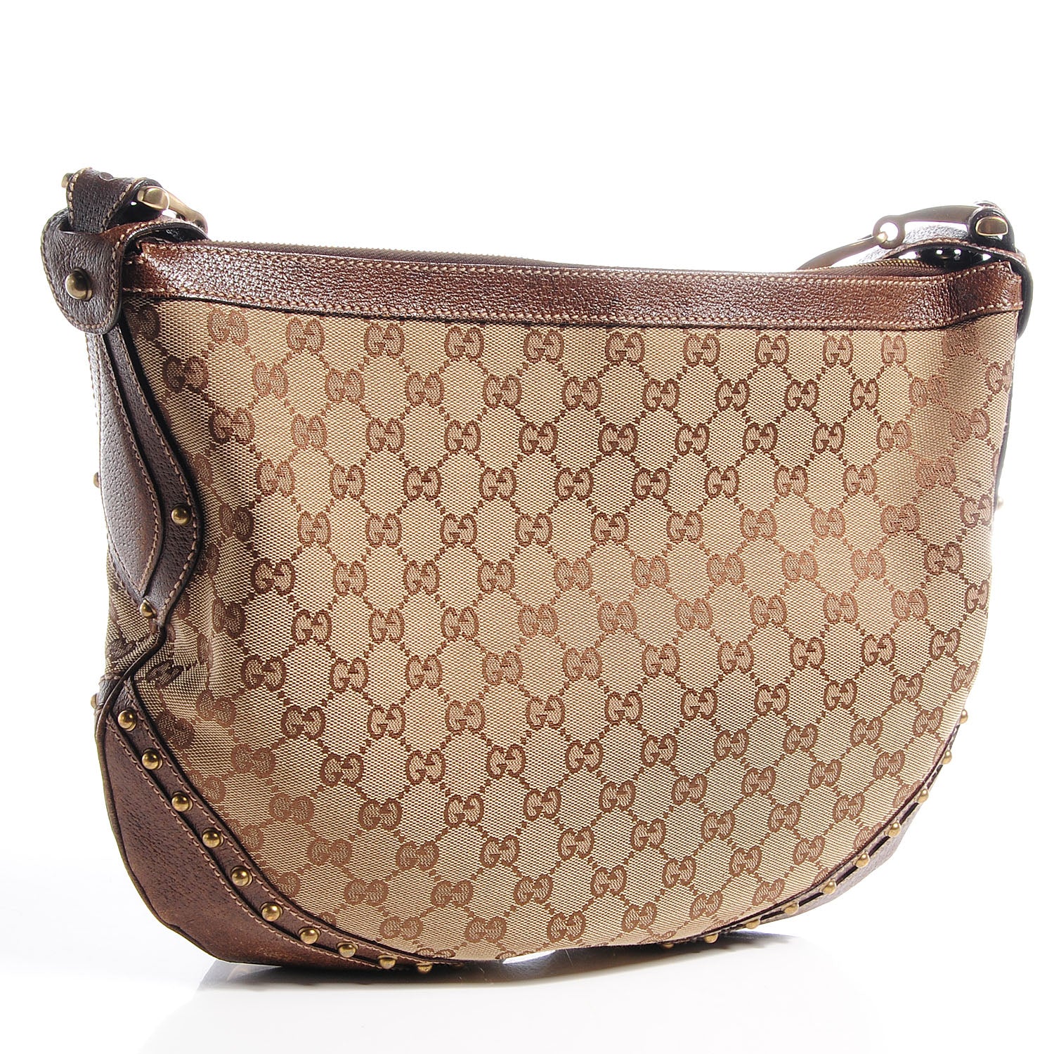 Gucci Monogram Pelham Studded Shoulder Bag Brown 3 of 7