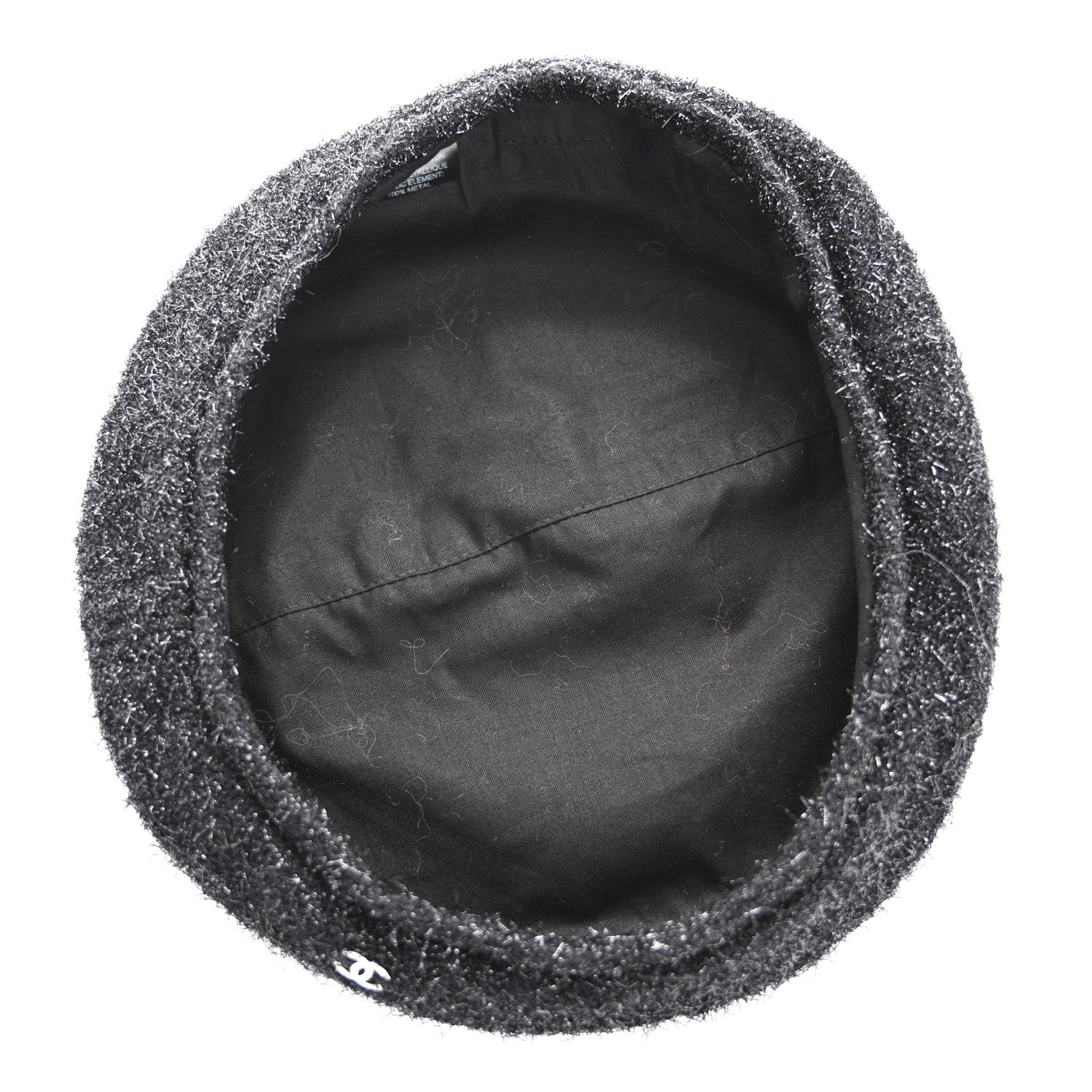 Chanel Cotton Metallic CC Beret L Black 7 of 8