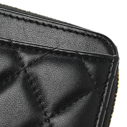 Chanel Lambskin Quilted Zip Coin Purse Black 9 of 9