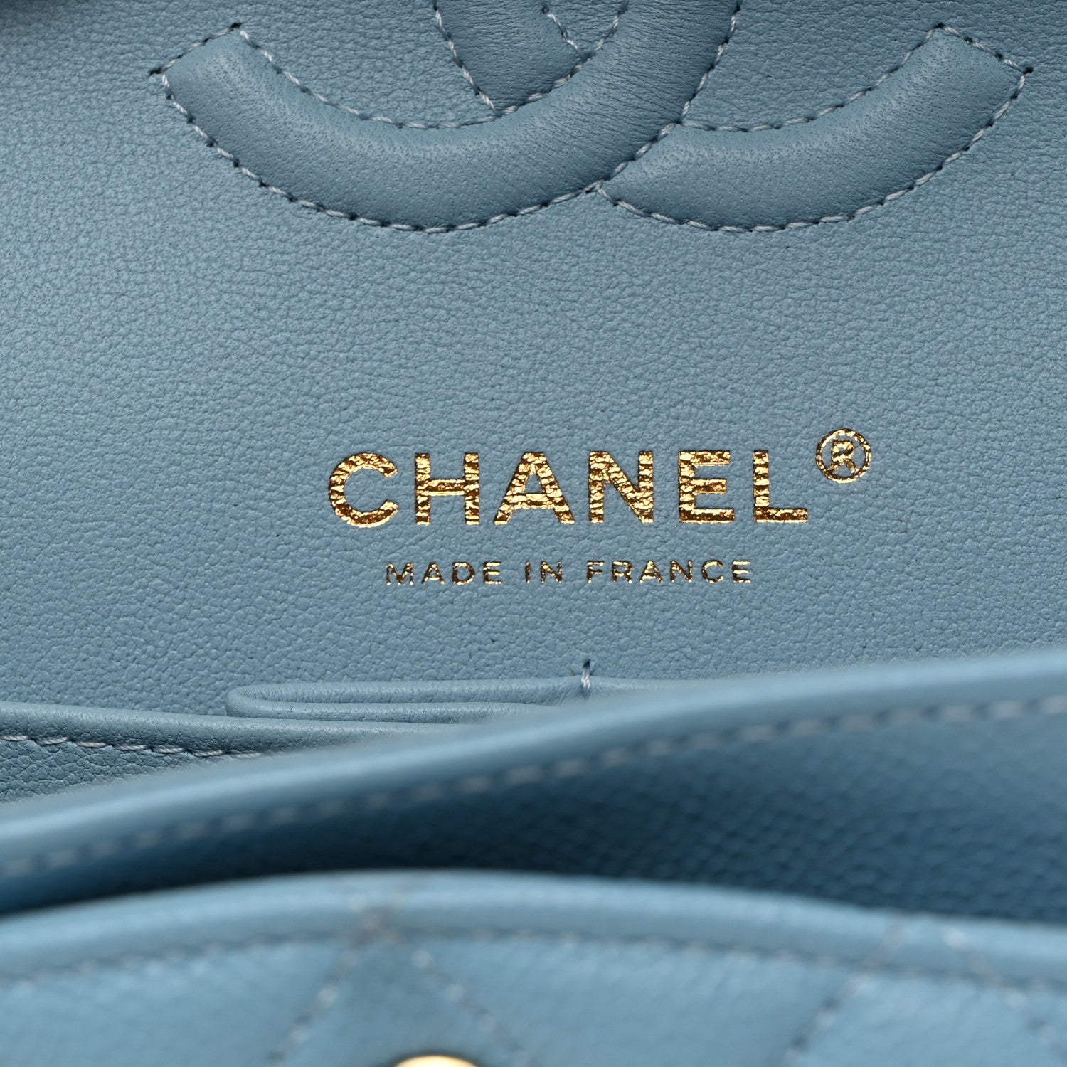 Chanel Caviar Quilted Small Double Flap Light Blue 6 of 10