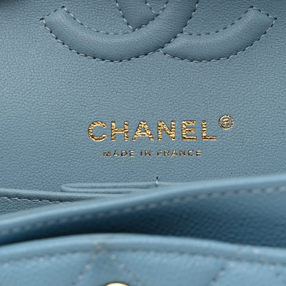 Chanel Caviar Quilted Small Double Flap Light Blue 6 of 10