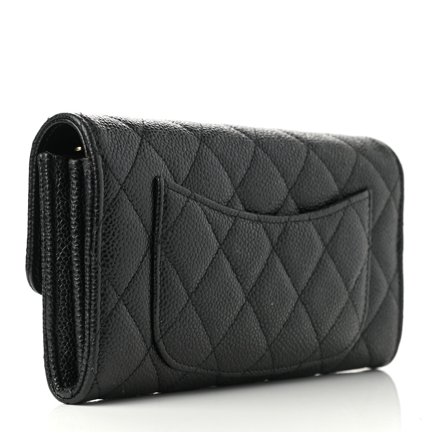 Chanel Caviar Quilted Large Gusset Flap Wallet Black 3 of 9