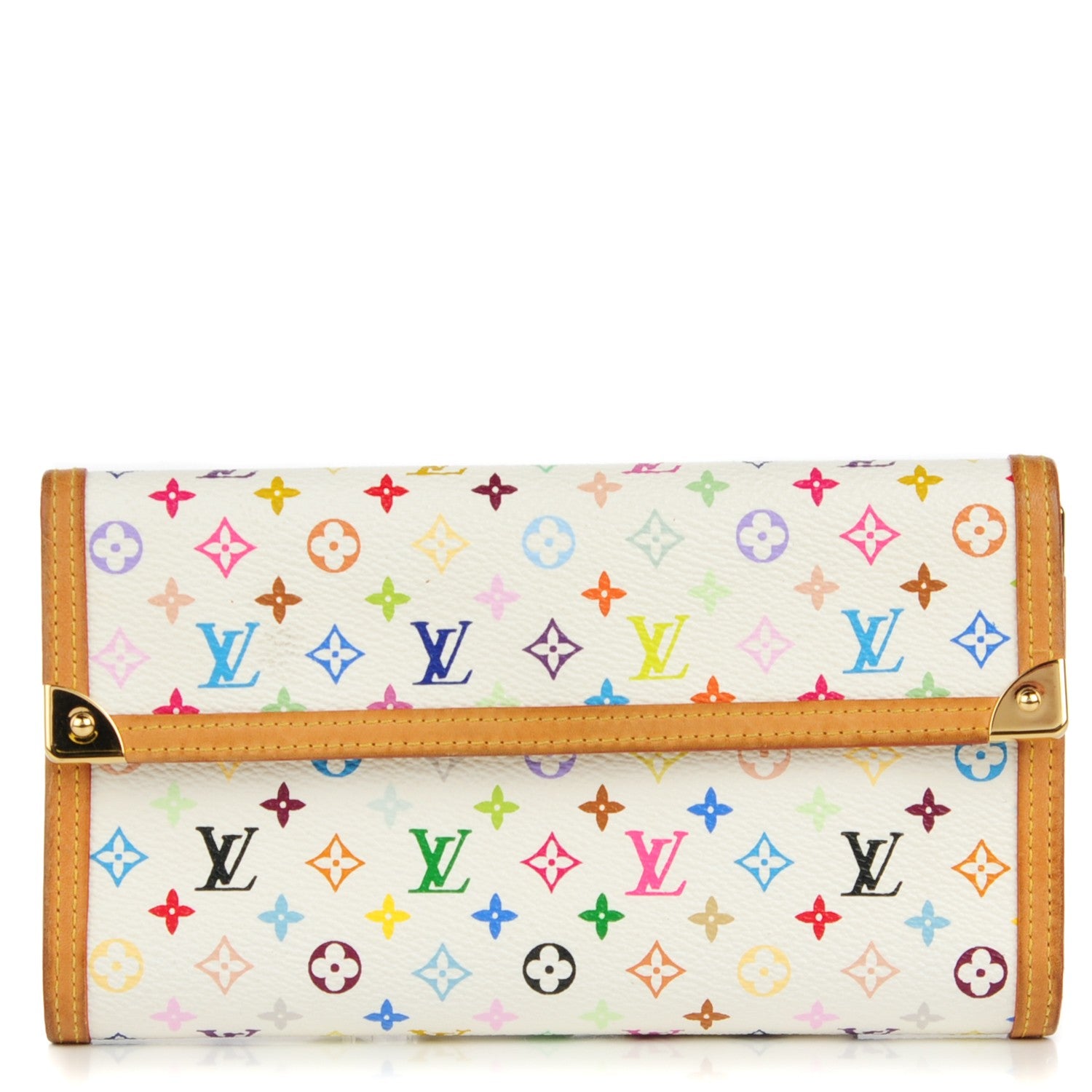 Louis Vuitton Monogram Multicolor Porte Tresor International Wallet White 1 of 11