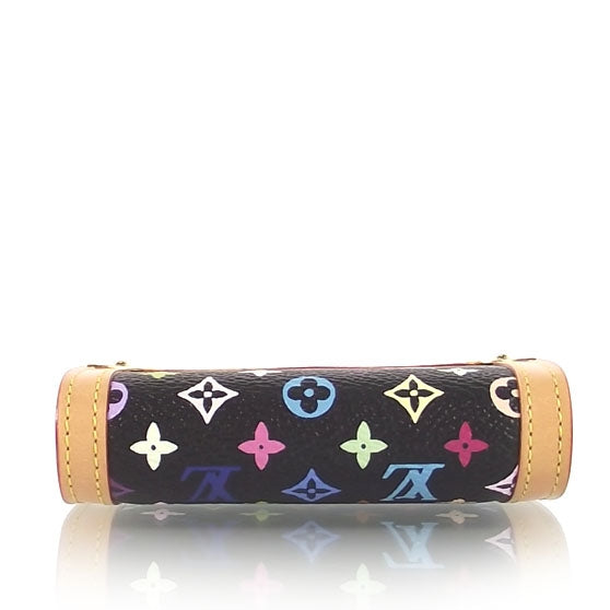 Monogram Multicolor Porte-Monnaie Plat Coin Purse Black