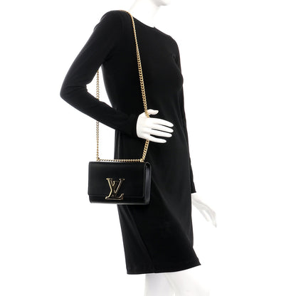 Louis Vuitton Calfskin Chain Louise MM Black 3 of 8