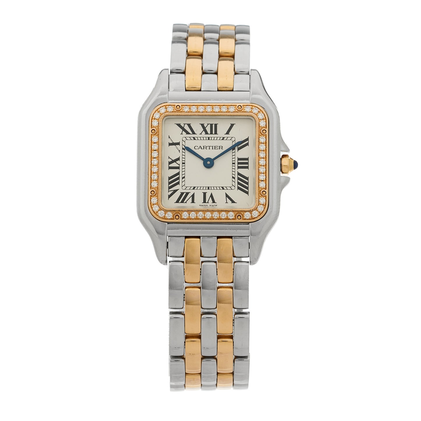 Stainless Steel 18K Pink Gold Diamond 27mm Panthere Quartz Watch