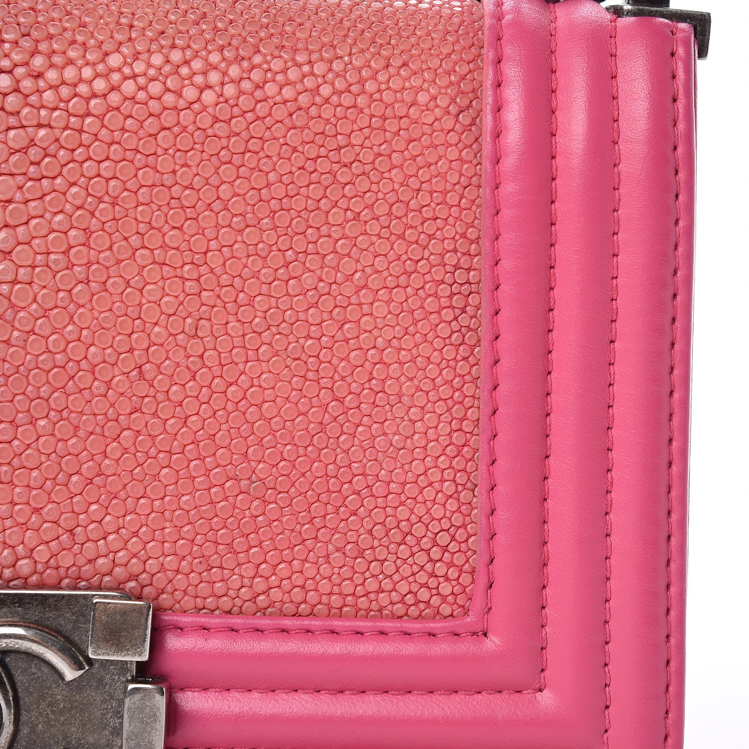 Chanel Galuchat Stingray Small Boy Flap Pink 13 of 13