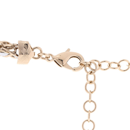 Chanel Metal Lambskin Crystal CC Choker Gold White 5 of 6