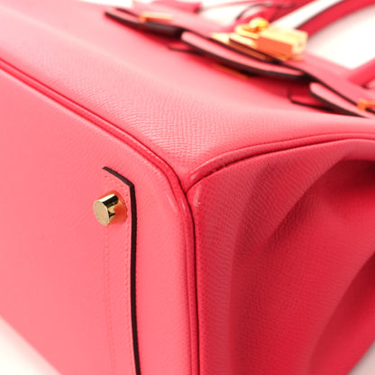 Hermes Epsom Horseshoe Bi-Color Birkin 30 Rose Azalee Rose Extreme 10 of 14