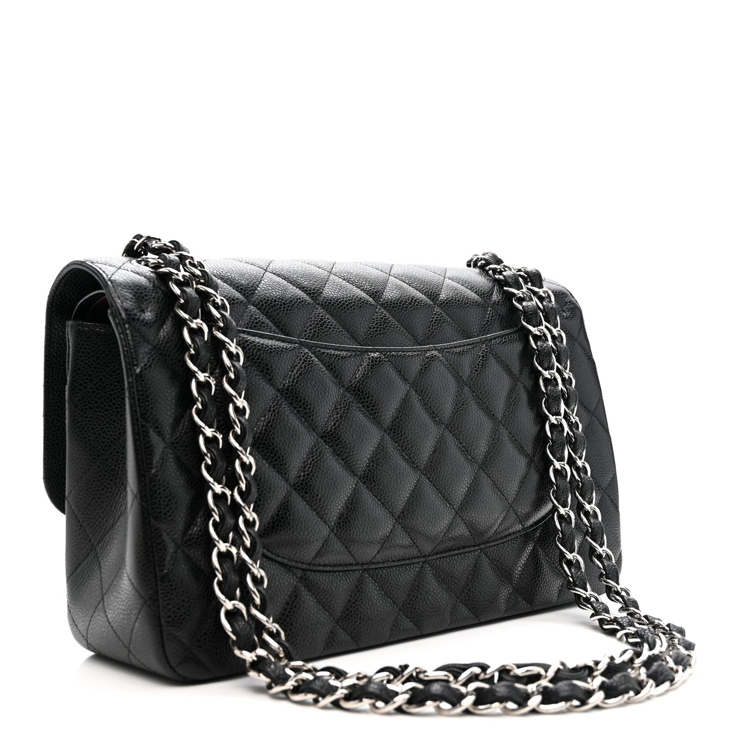 Caviar Quilted Jumbo Double Flap Black