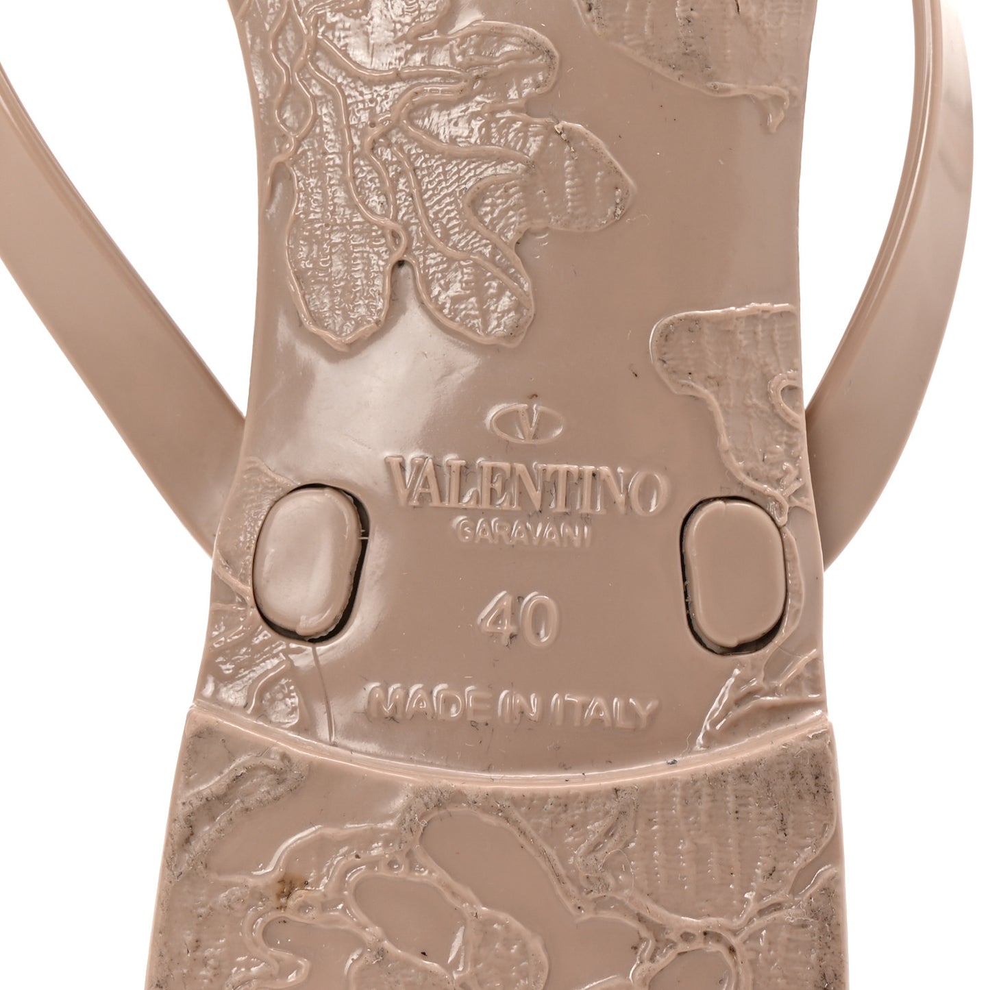 PVC Jelly Rockstud Bow Thong Sandals 40 Poudre