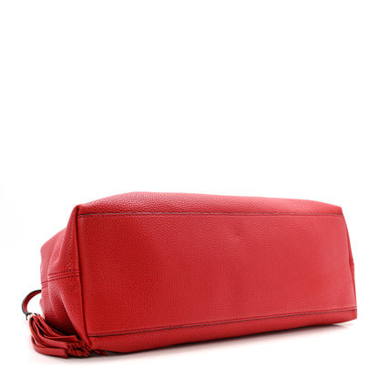 Gucci Pebbled Calfskin Medium Soho Chain Shoulder Bag Tabasco Red 4 of 15