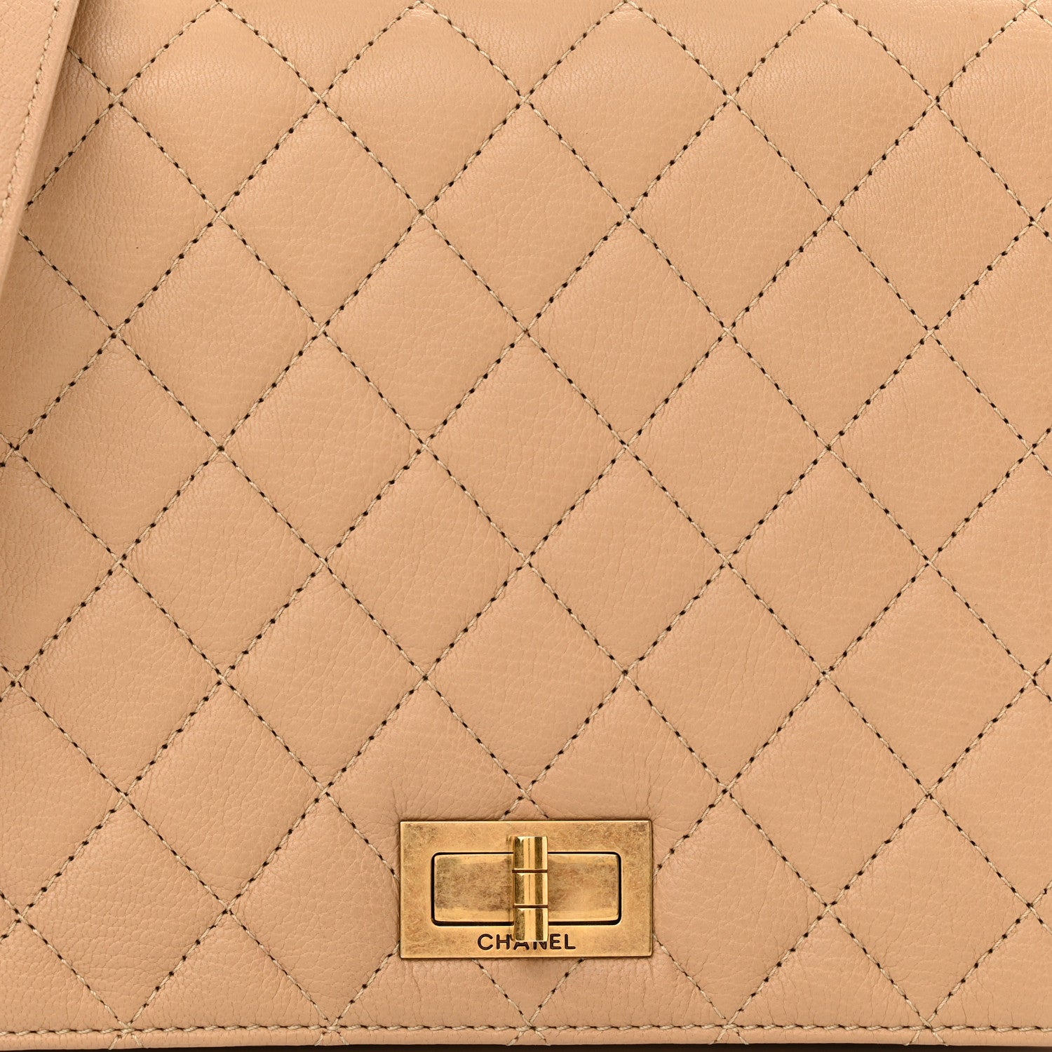Chanel Goatskin Quilted Large Rita Top Handle Flap Beige 8 of 11