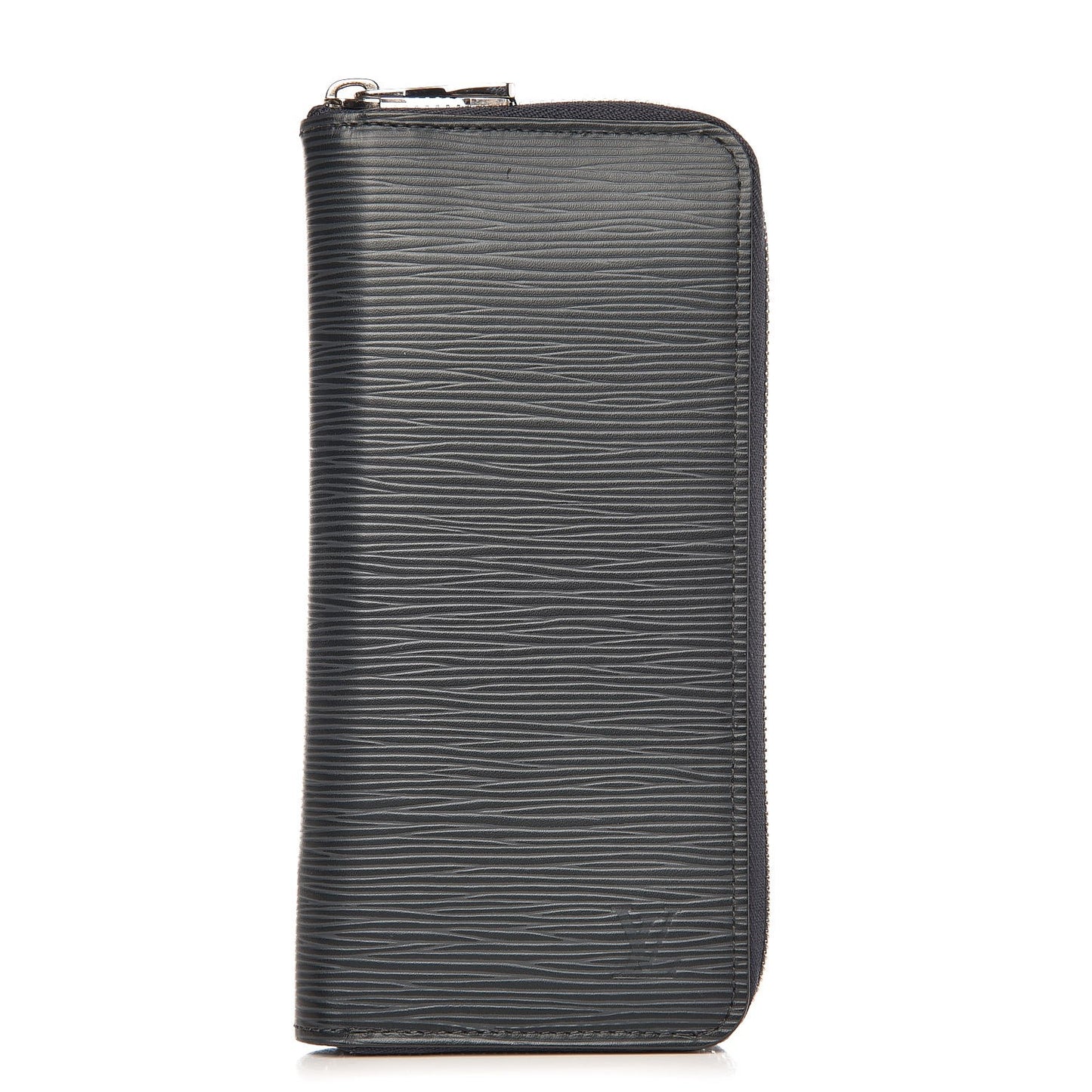 Epi Zippy Vertical Wallet Blue Nuit
