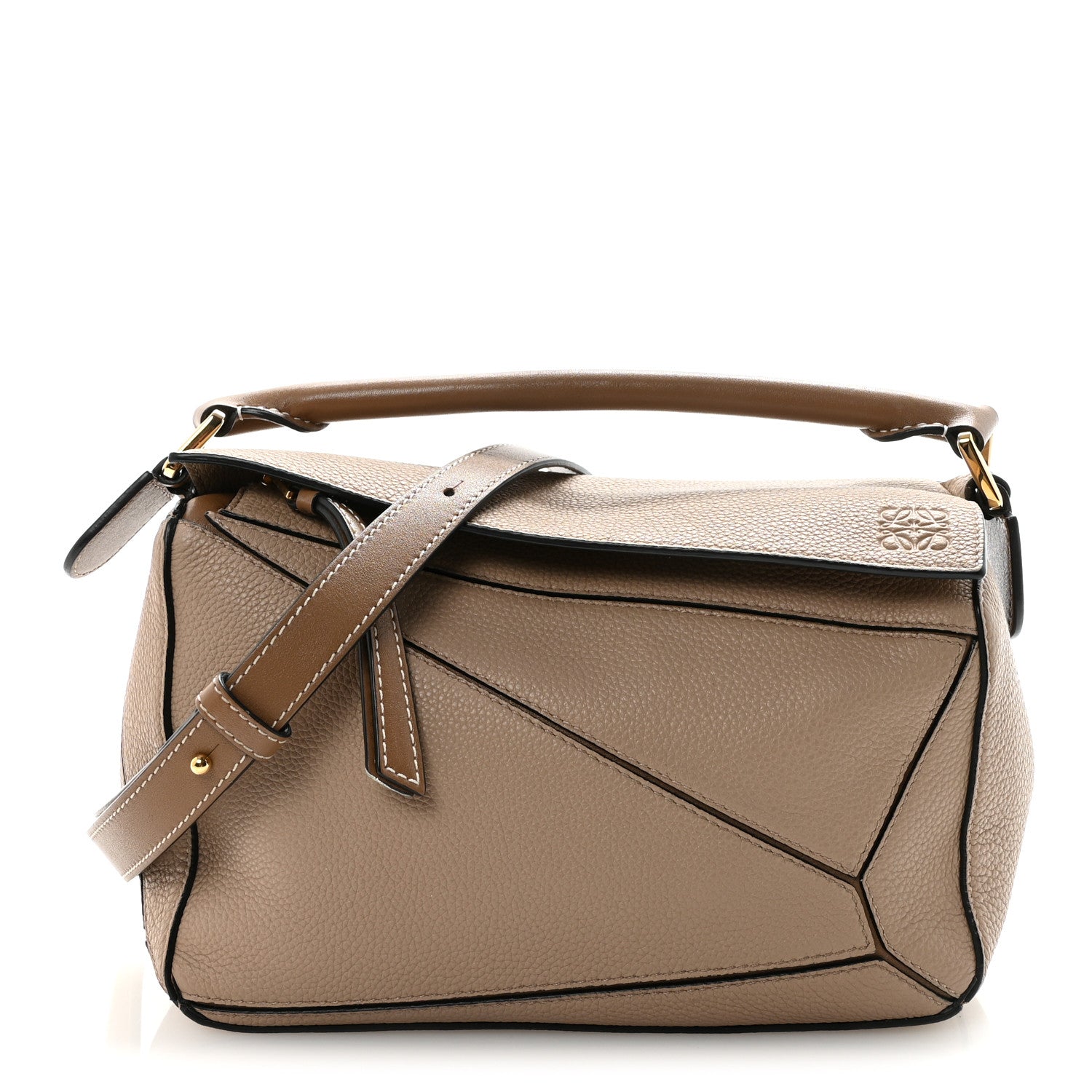 Loewe Grained Calfskin Small Puzzle Bag Sand Mink 1 of 9