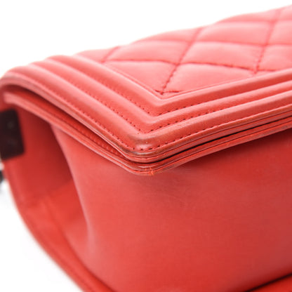 Chanel Calfskin Quilted Double Stitch Medium Boy Flap Red 8 of 20